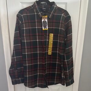 Eddie Bauer Men's Casual Plaid Shirt - Red, Green, and Brown